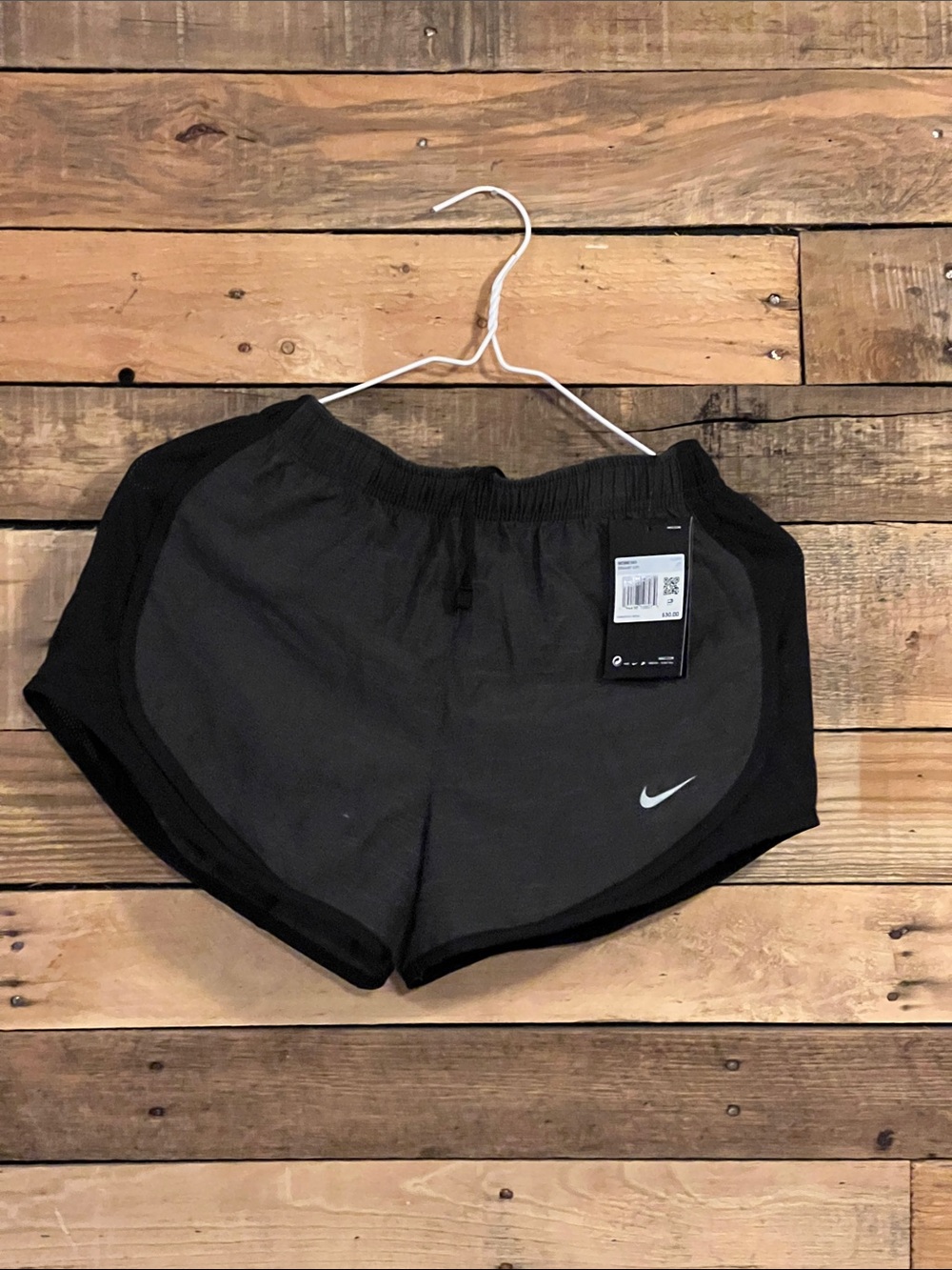 Nike Women's Charcoal and Black Athletic Running Shorts